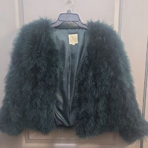 Chic Forest Green Faux Fur Teddy Jacket